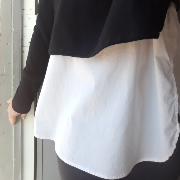 Kenar Sweatshirt Blouse Zip Cowl Mock Neck - Picture 2 of 4